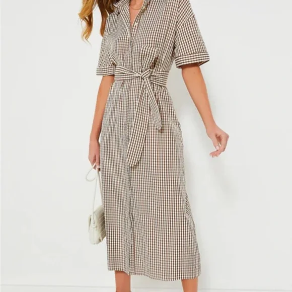 Tuckernuck Pomander Place Gingham Seersucker Zacara Dress - Picture 1 of 5